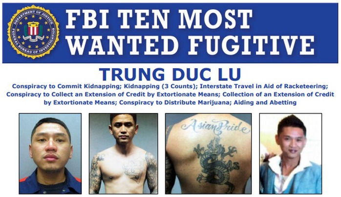 Thông báo truy nã Trung Duc Lu của FBI