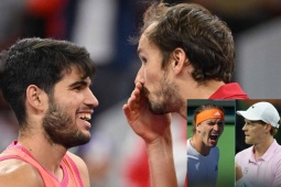 Bán kết tennis đỉnh cao: Alcaraz đại chiến Medvedev, Sinner quyết đấu Zverev