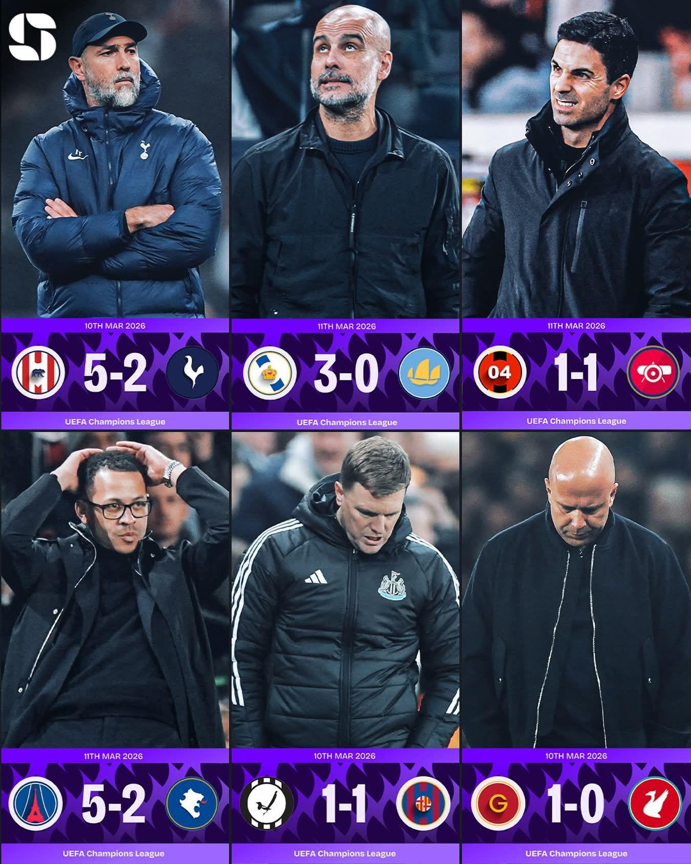 Các đội bóng Anh thê thảm ở lượt đi vòng 1/8 Champions League