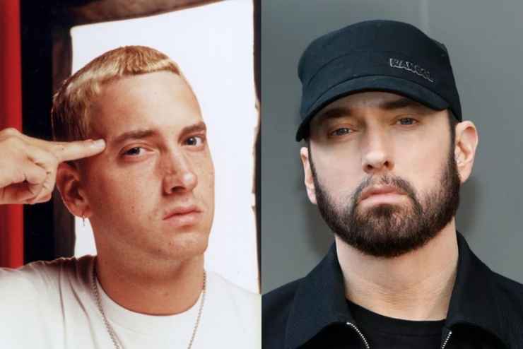 Dung mạo của Eminem năm 2001 và năm 2025. Ảnh: NME/ Everette Collection