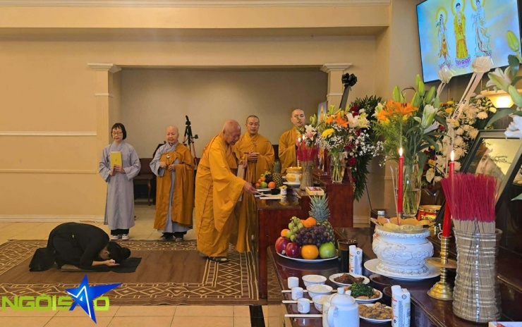 Lễ cầu siêu cho Kasim Hoàng Vũ theo nghi thức Phật giáo.