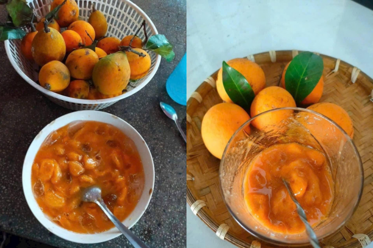 Quả gùi dầm đường, thêm chút đá thành thức uống giải nhiệt lạ miệng. Ảnh: Lâm Lu Na