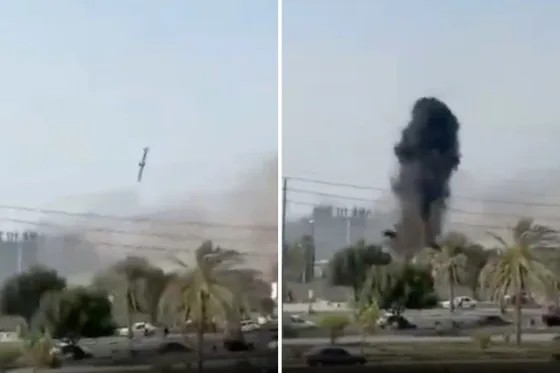 Ảnh chụp màn hình từ video cho thấy vụ tấn công vào trường tiểu học Shajareh Tayyebeh và một khu nhà của Vệ binh Cách mạng liền kề ở Minab, Iran. Ảnh: NBC News