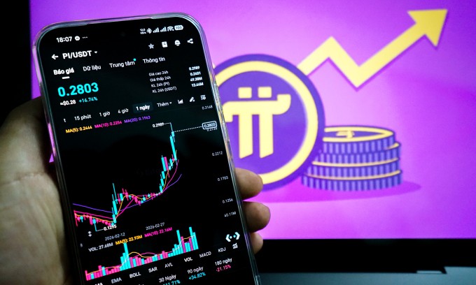 Giá Pi hiển thị trên ứng dụng sàn giao dịch Bitget. Ảnh: Vĩnh Khang