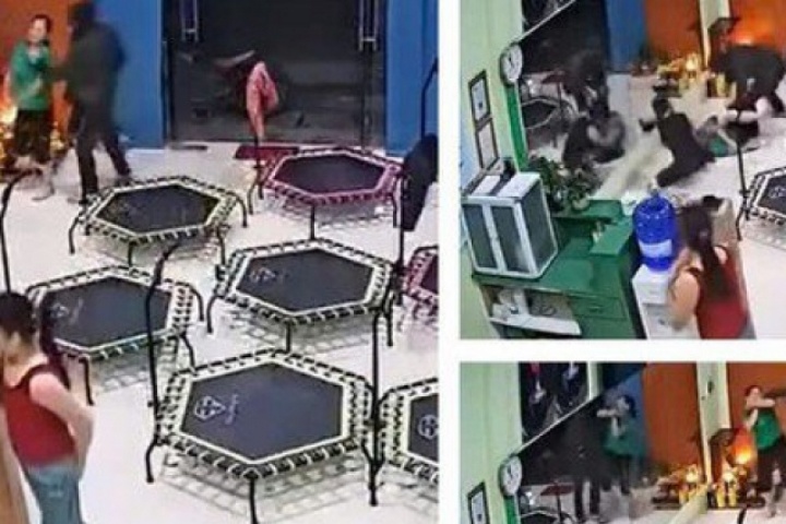 VIDEO: Bịt mặt xông vào phòng tập thể dục cướp dây chuyền của người phụ nữ