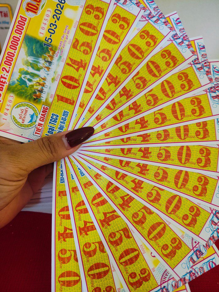 Vé số Tiền Giang mở thưởng ngày 15-3. Ảnh: ĐLVS Thần Tài