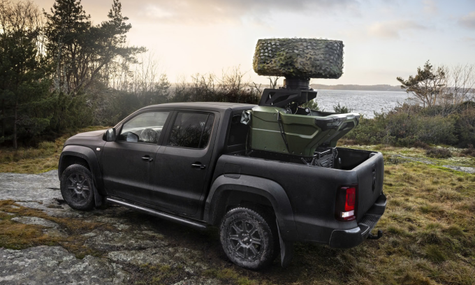 Radar Giraffe 1X đặt trên xe bán tải trong ảnh đăng hồi tháng 6/2024. Ảnh: Saab