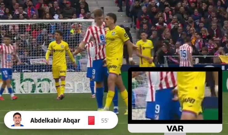 Thẻ đỏ đáng xấu hổ của&nbsp;Abdelkabir Abqar (Getafe)