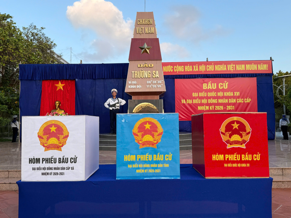 Công tác bầu cử ở đảo Trường Sa đã sẵn sàng. Ảnh:&nbsp;Minh Bằng