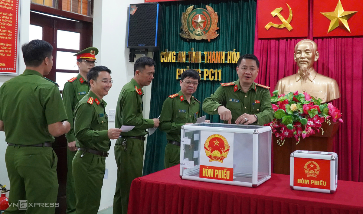 Bầu cử tại Trại tạm giam Công an tỉnh Thanh Hóa. Ảnh:&nbsp;Lê Hoàng