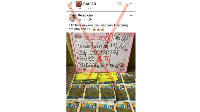 Các đối tượng lừa đảo thông qua hình thức chơi xổ số online trên các trang mạng xã hội.