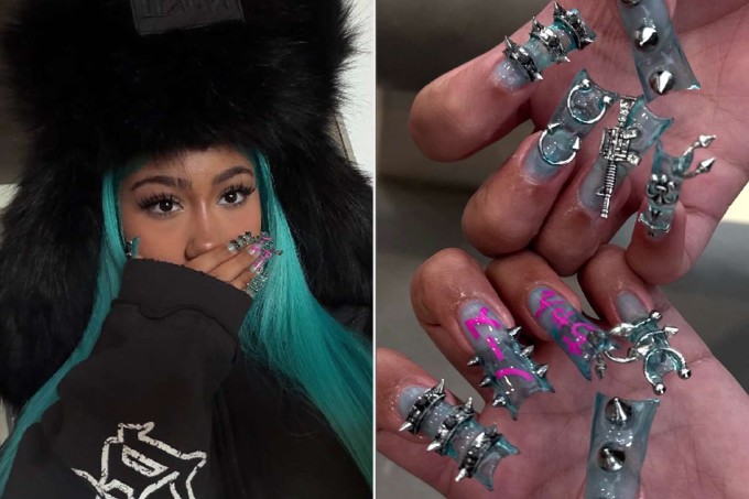 Bộ móng mới của con gái tỷ phú Kim.