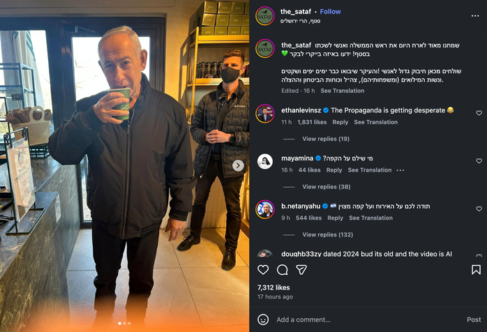Bài đăng Instagram của quán cà phê The Sataf.