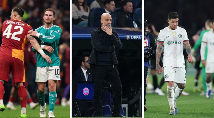 Các đội bóng Anh gây thất vọng ở lượt đi vòng 1/8 cúp châu Âu