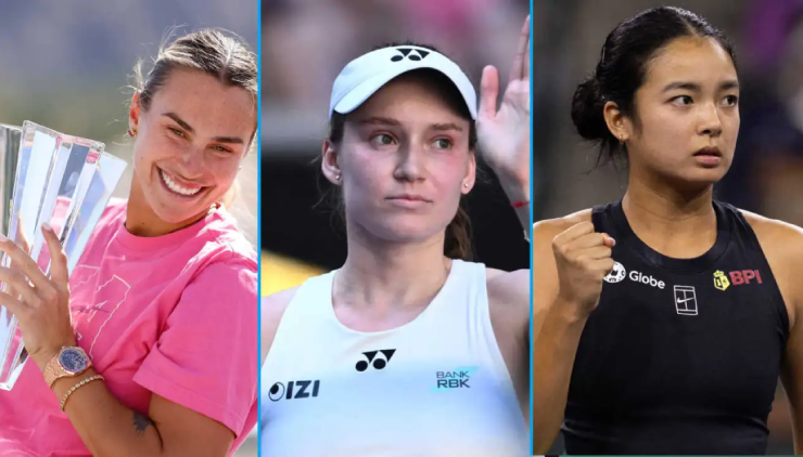 Rybakina (giữa) lấy vị trí của Swiatek, lên số 2 thế giới