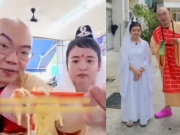 Food vlogger gây phẫn nộ vì giả Đường Tăng và Quan Âm đi ăn mì hải sản