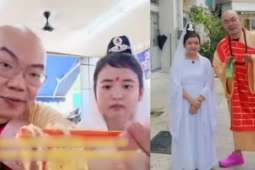 Food vlogger gây phẫn nộ vì giả Đường Tăng và Quan Âm đi ăn mì hải sản