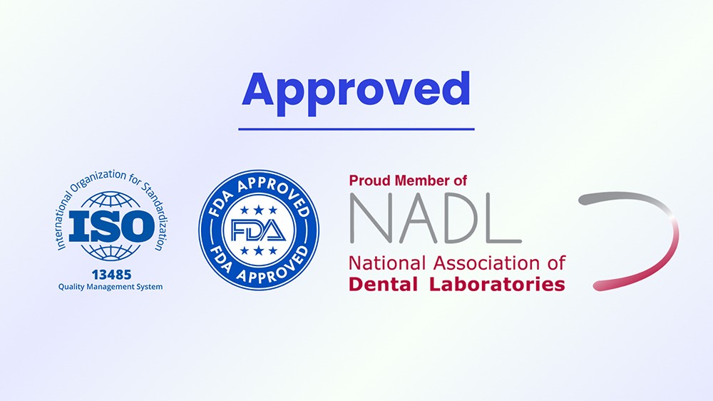 &nbsp;XDENT LAB được công nhận bởi ISO, FDA và tự hào là thành viên hiệp hội NADL.