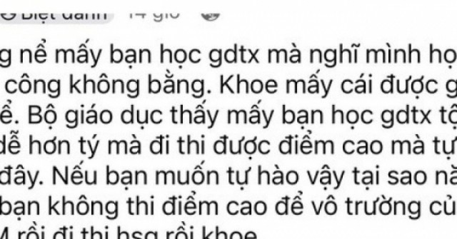 Ý kiến chê học sinh giáo dục thường xuyên đoạt giải học sinh giỏi gây "bão" mạng