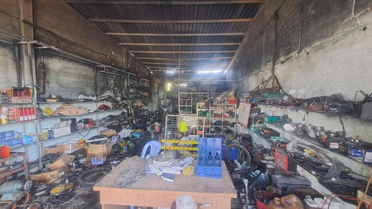 Hiện trường vụ cháy.