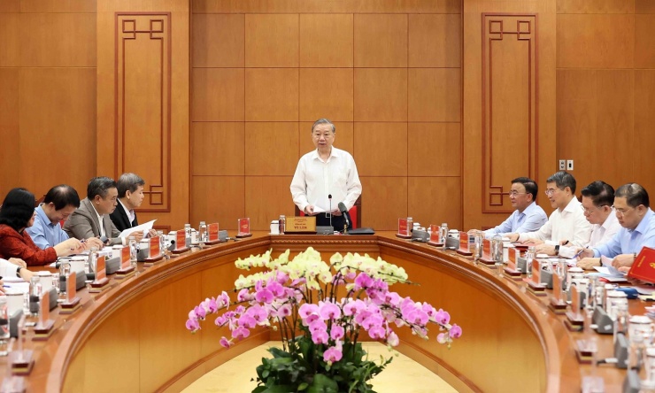 Tổng Bí thư Tô Lâm chủ trì cuộc họp. (Ảnh: TTXVN)