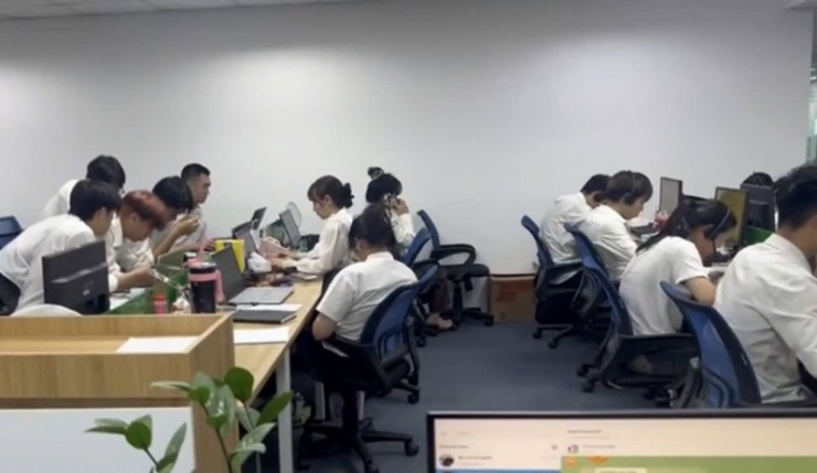 Các nhân viên trong đường dây lừa đảo của Phó Đức Nam.