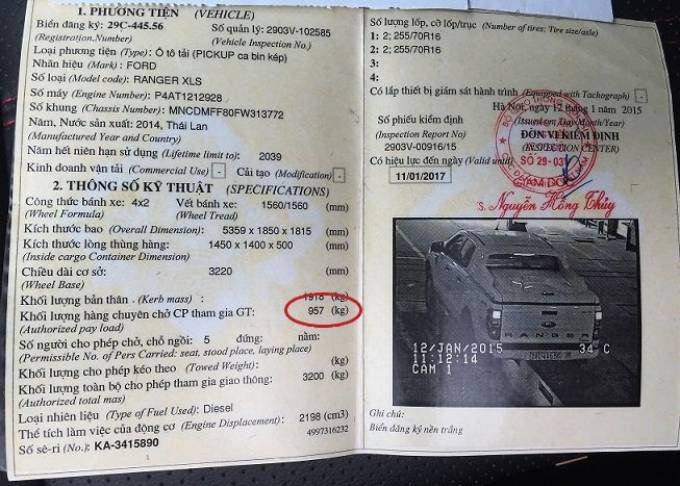 Không ít đời xe Ford Ranger có khối lượng chuyên chở vượt mức 950kg. Ảnh: Otofun