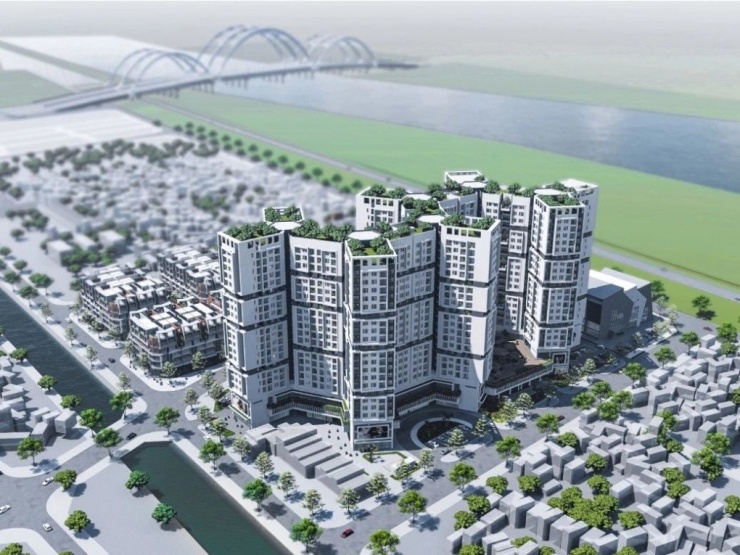 Tổng mức đầu tư của dự án này khoảng 4.500 tỷ đồng, sử dụng hoàn toàn vốn tự có, dự kiến triển khai trong giai đoạn 2025 - 2030. Trong ảnh là phối cảnh dự án. Ảnh: DGC.