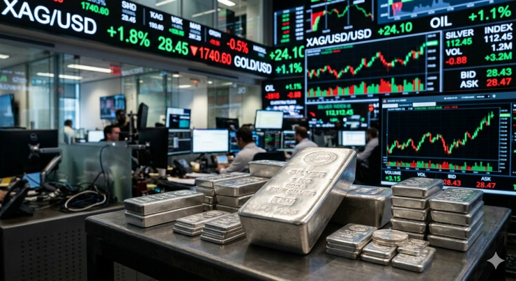 Giao dịch bạc thỏi trên Sở giao dịch hàng hoá được đặt mục tiêu liên thông với thế giới. Ảnh AI
