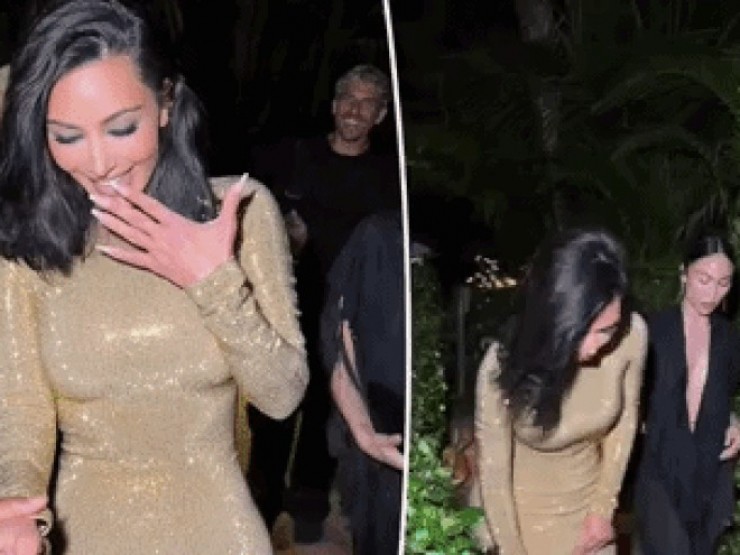 Kim Kardashian ngã dúi dụi khi mặc váy bó, xỏ giày đế khủng