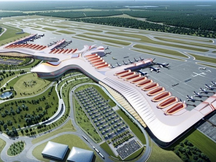 Phối cảnh nhà ga T2 sân bay Phú Quốc hình cánh chim phượng hoàng