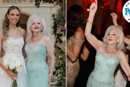 Bà nội U80 diện váy quây, nhảy 'cực cháy' trong tiệc cưới cháu gái