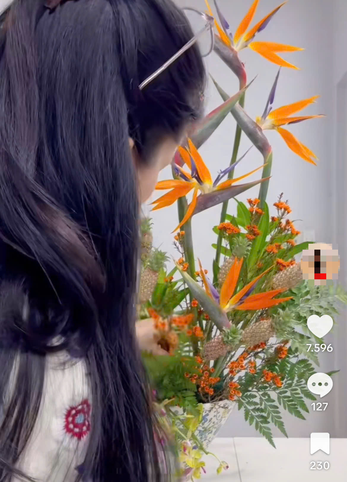 Bình dứa cảnh mini được chị Hà Lê đăng lên mạng xã hội và thu hút sự chú ý. Ảnh: Hà Lê.