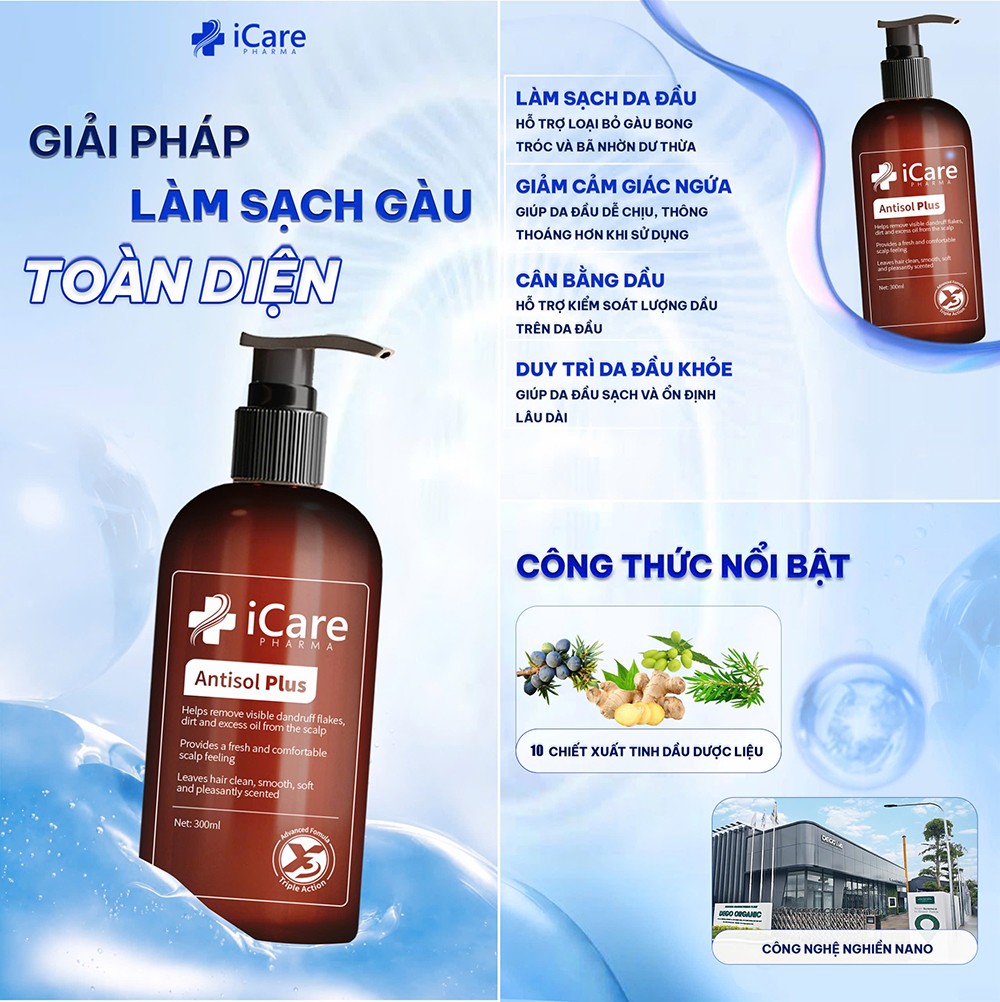 Dầu gội Antisol Plus phiên bản cải tiến