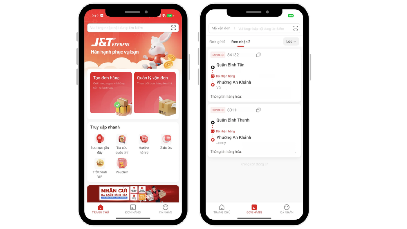 Trải nghiệm tạo đơn trên ứng dụng J&amp;T Express chỉ với vài bước thao tác đơn giản