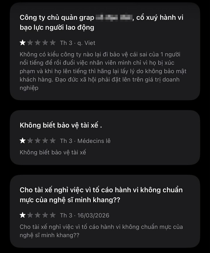 Grab nhận 'bão' 1 sao sau vụ khoá tài khoản tài xế bị nhạc sĩ Minh Khang dọa dẫm - 3