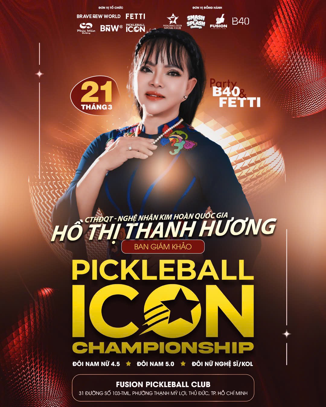 Nghệ nhân kim hoàn Hồ Thị Thanh Hương ( Queen Pearl PQ ) - trở thành giám khảo và nhà tài trợ kim cương Miss Pickleball Icon 2026