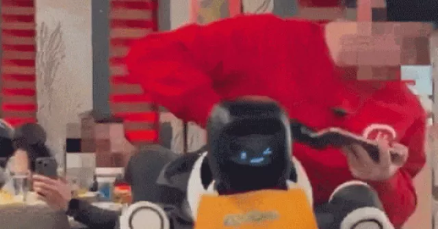 Robot hình người bị lôi khỏi nhà hàng vì mất kiểm soát