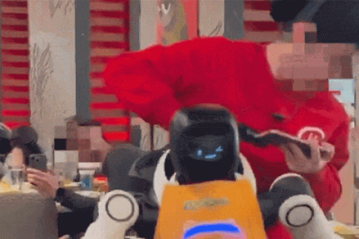 Robot hình người bị lôi khỏi nhà hàng vì mất kiểm soát