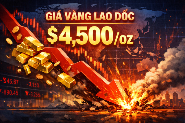 Giá vàng thế giới thủng mốc 4.500 USD phiên 21/3.