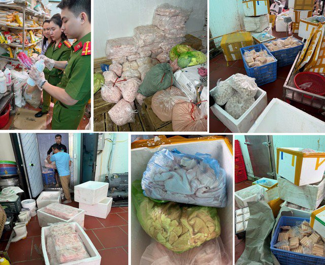 Các loại nguyên liệu và phụ gia bị thu giữ tại cơ sở hộ bà Nguyễn Thị Nga.