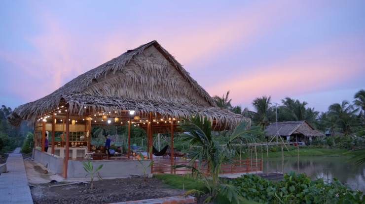 Toàn cảnh khu vườn rộng 3.000 m2 của vợ chồng chị Hồng tại xã Long Thạnh, tỉnh An Giang. Nguồn: Nhân vật cung cấp