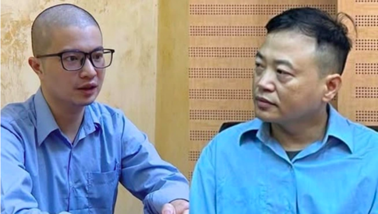 Hai bị can Phó Đức Nam và Shark Bình