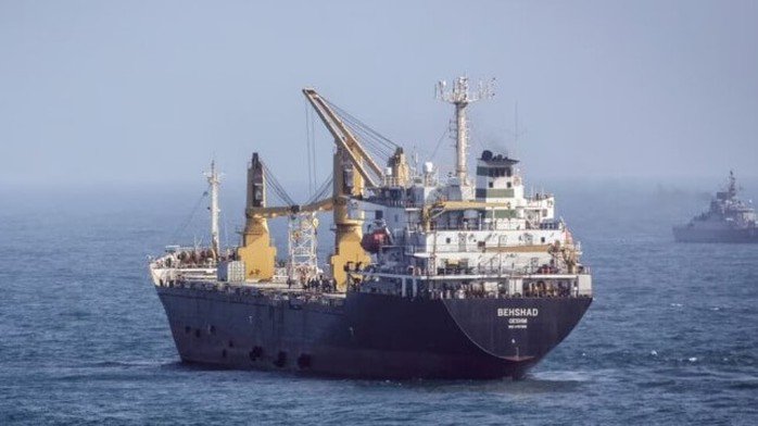 Tàu do thám MV Beshad liên quan đến Lực lượng Vệ binh Cách mạng Hồi giáo Iran. Ảnh: IRNA