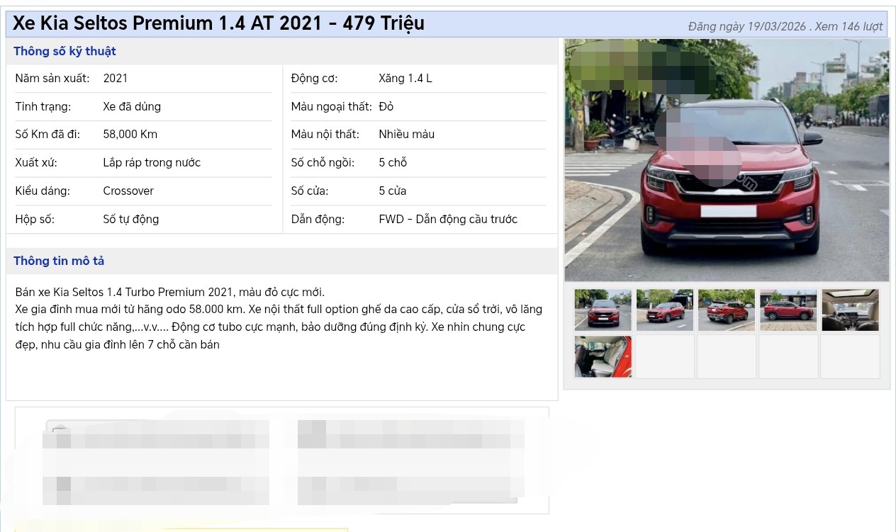 Tin rao bán&nbsp;Kia Seltos Premium 1.4 AT 2021.