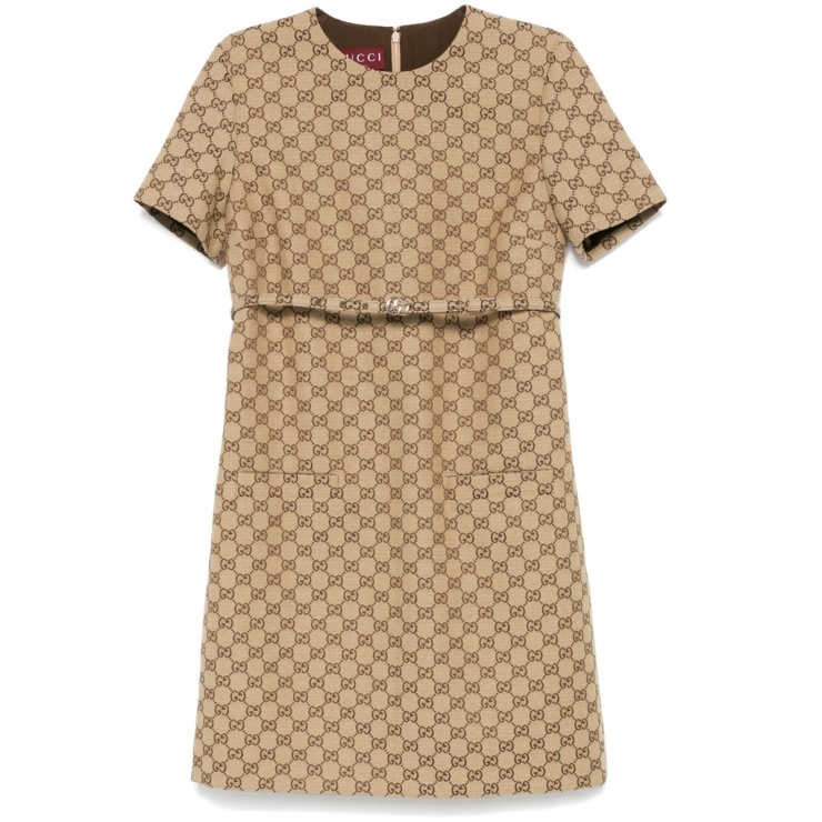 Người đẹp hai con che vóc dáng cùng chiếc đầm dáng suông của Gucci, giá bán khoảng 85 triệu đồng.