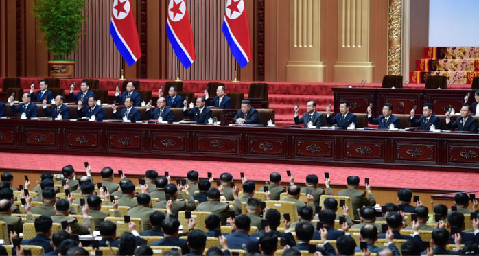 Kỳ họp của Hội đồng Nhân dân Tối cao Triều Tiên hôm 22-3. Ảnh: KCNA