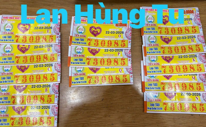 Giải độc đắc của vé số Tiền Giang trúng tại tỉnh Tây Ninh. Ảnh: ĐLVS Lan Hùng Tú