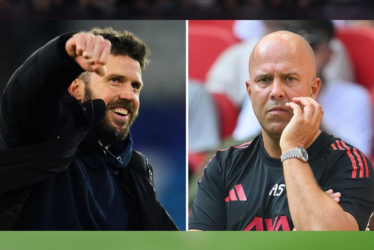 Michael Carrick vs Arne Slot, huấn luyện viên của Man Utd và Liverpool.