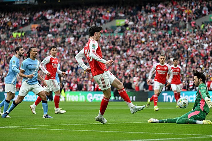 Trafford cản phá Havertz ở pha đối mặt, cơ hội rõ rệt nhất của hiệp 1